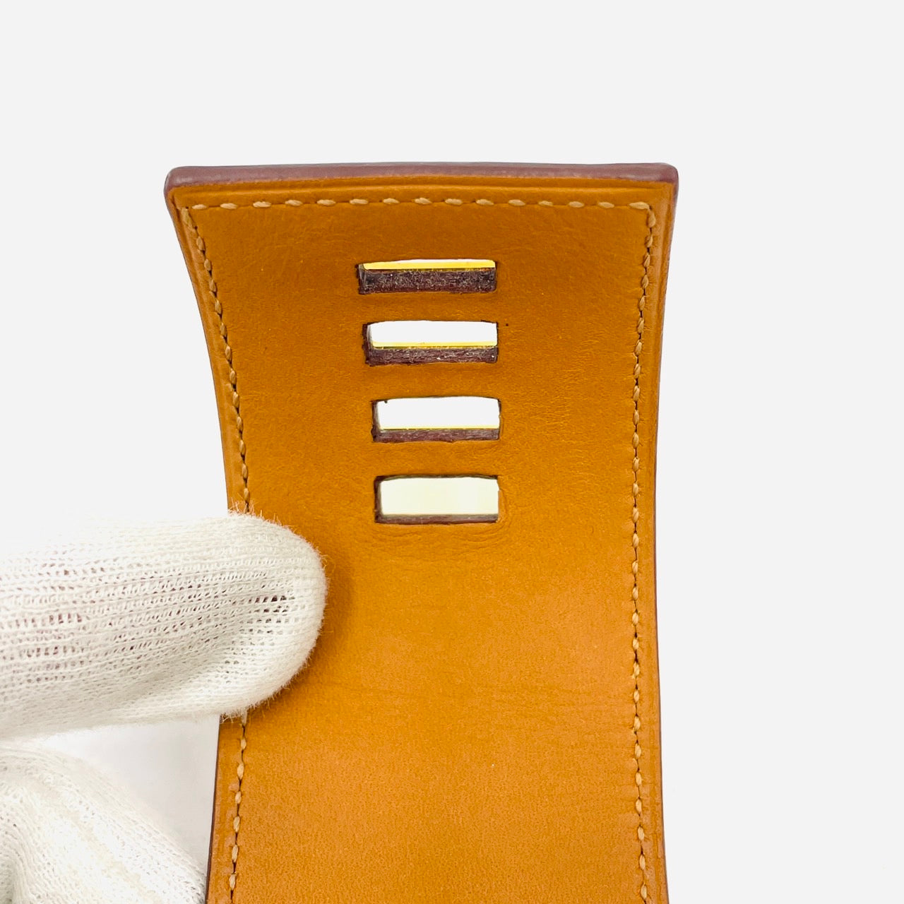 HERMES Ｃollier de Chien Bangle Leather Orange
