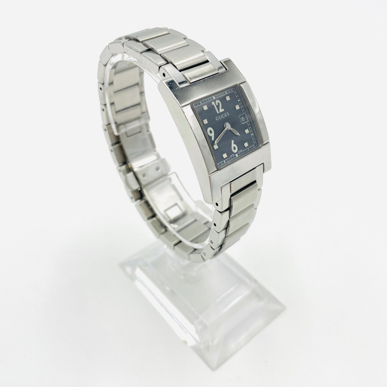 GUCCI WATCH Silver Quartz QZ Black Unisex