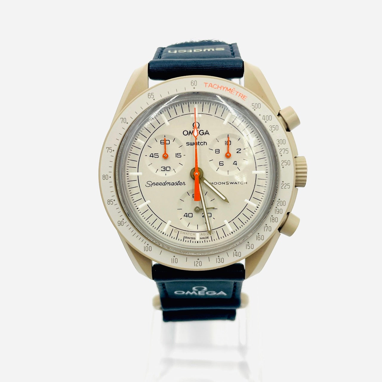 OMEGA×Swatch Speedmaster Bioceramic Moonswatch MISSION TO JUPITER Black×Beige