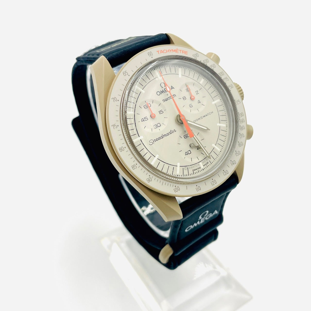 OMEGA×Swatch Speedmaster Bioceramic Moonswatch MISSION TO JUPITER Black×Beige