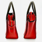 CELINE Luggage Micro Shopper Handbag Red