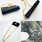 Salvatore Ferragamo Gancini Black Chain Leather Shoulder Bag