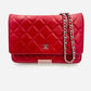 CHANEL MATRASSE Red Lamb Skin Chain Shoulder Bag