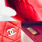 CHANEL MATRASSE Red Lamb Skin Chain Shoulder Bag