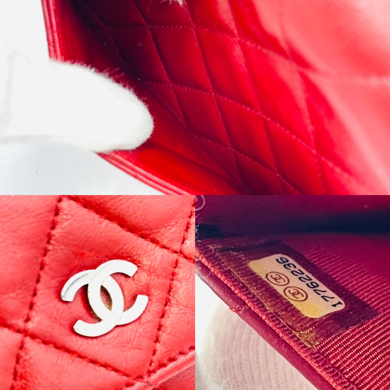 CHANEL MATRASSE Red Lamb Skin Chain Shoulder Bag