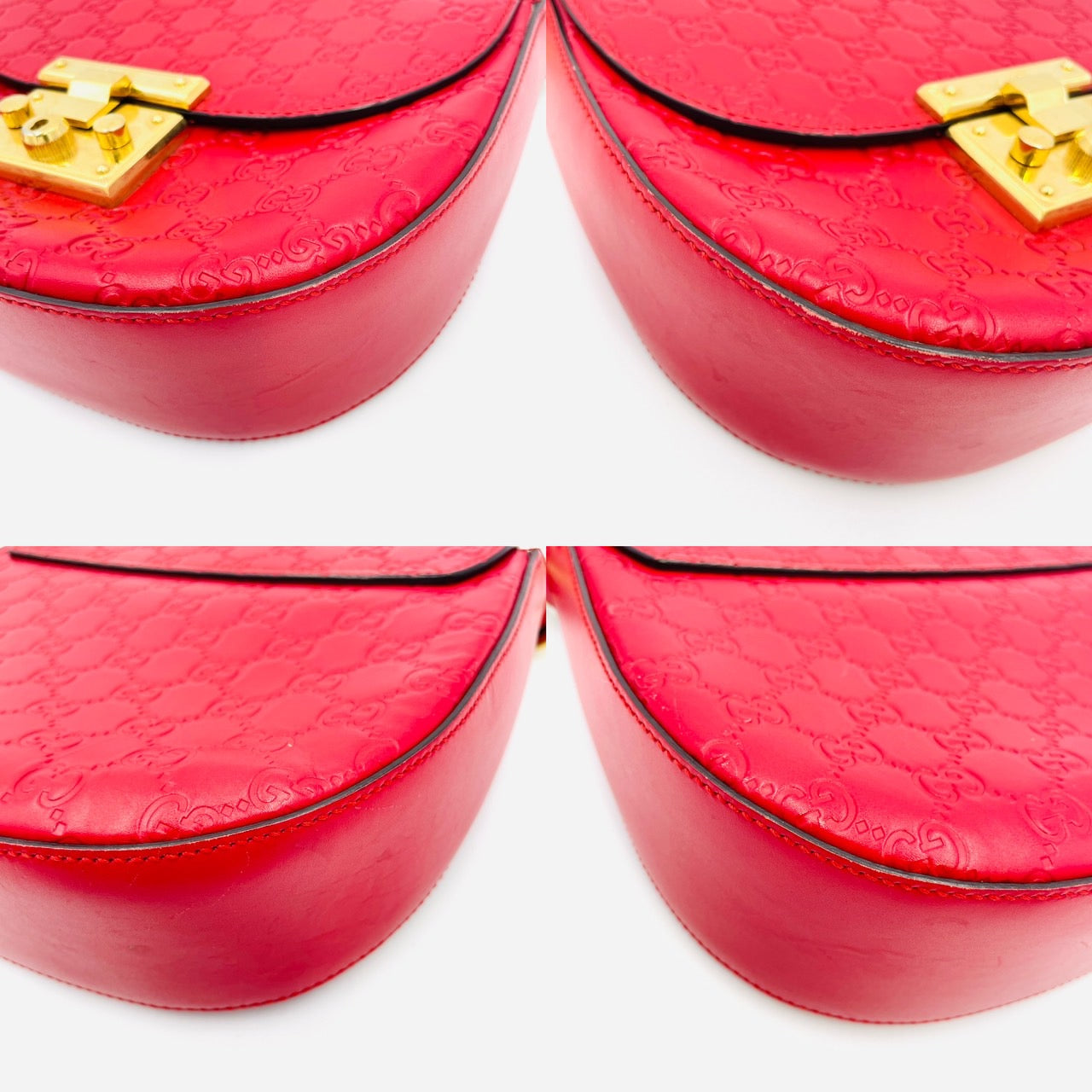 GUCCI Shoulder Bag Leather Red