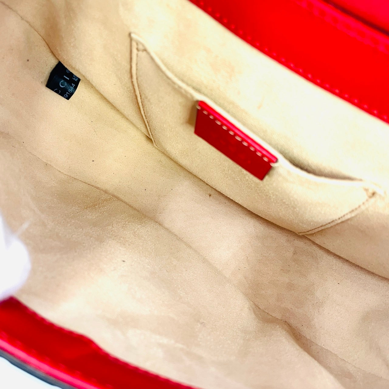 GUCCI Shoulder Bag Leather Red