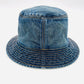 CELINE Bucket Hat Union Wash Denim Size Medium Blue Cotton