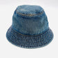 CELINE Bucket Hat Union Wash Denim Size Medium Blue Cotton