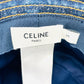 CELINE Bucket Hat Union Wash Denim Size Medium Blue Cotton