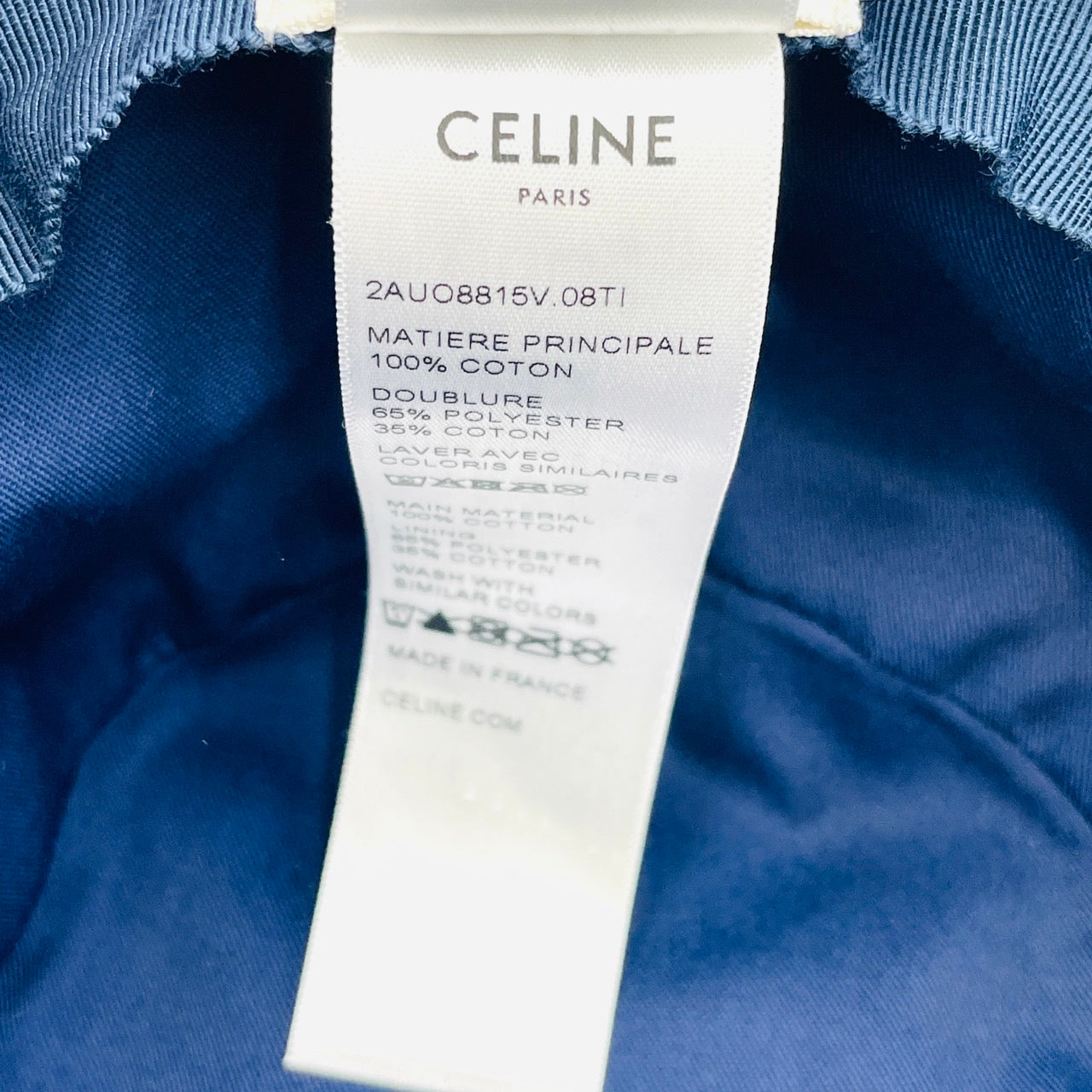 CELINE Bucket Hat Union Wash Denim Size Medium Blue Cotton