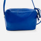 YVES SAINT LAURENT Fringe Shoulder Leather Blue Logo Bag