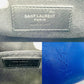 YVES SAINT LAURENT Fringe Shoulder Leather Blue Logo Bag