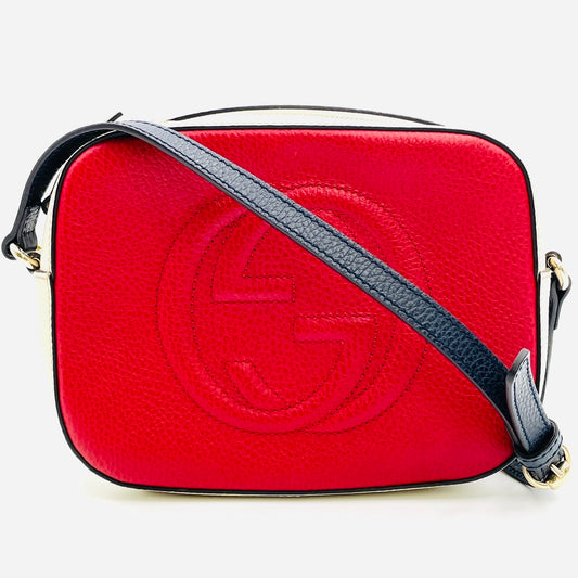 GUCCI Soho Leather Red Shoulder Bag