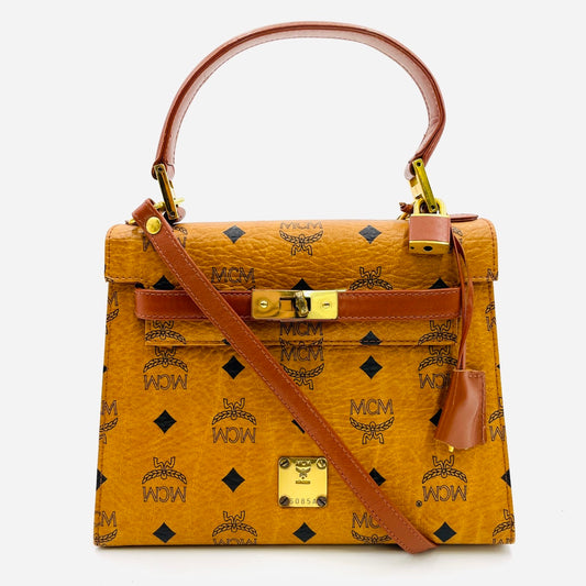 MCM Brown Vitocess Hand Bag