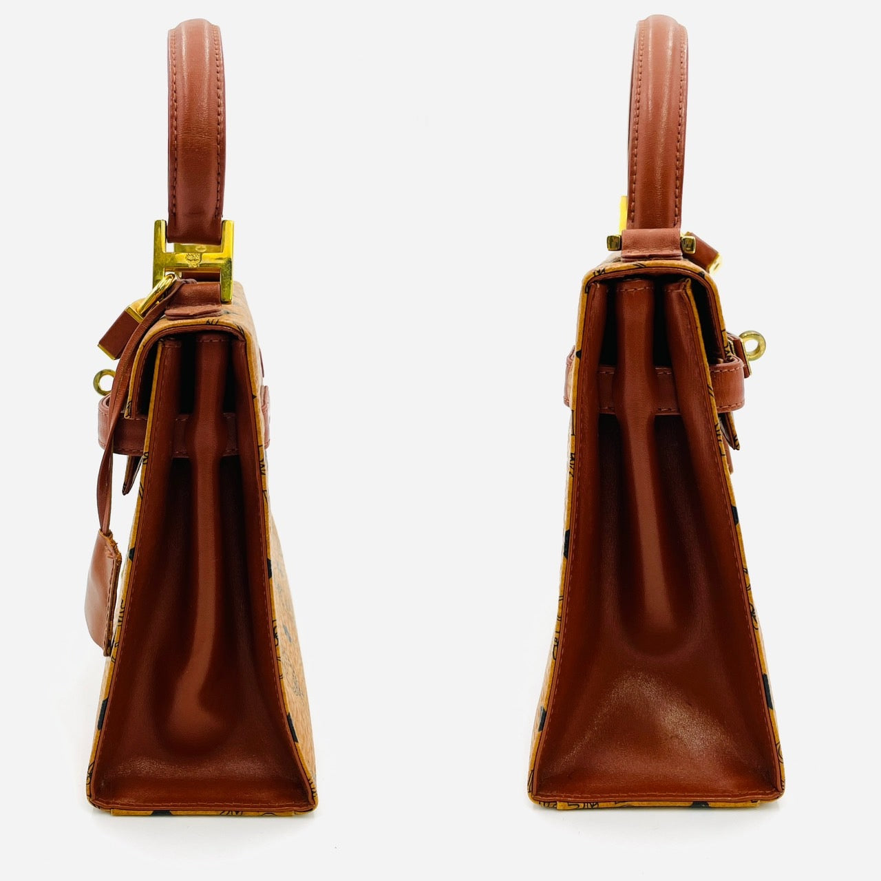 MCM Brown Vitocess Hand Bag