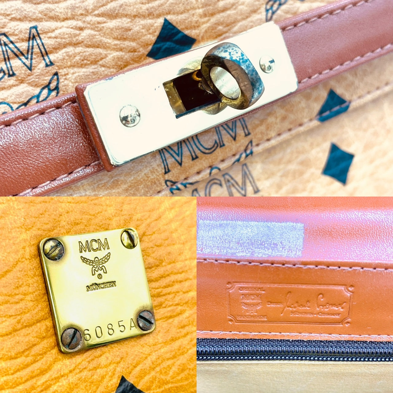 MCM Brown Vitocess Hand Bag