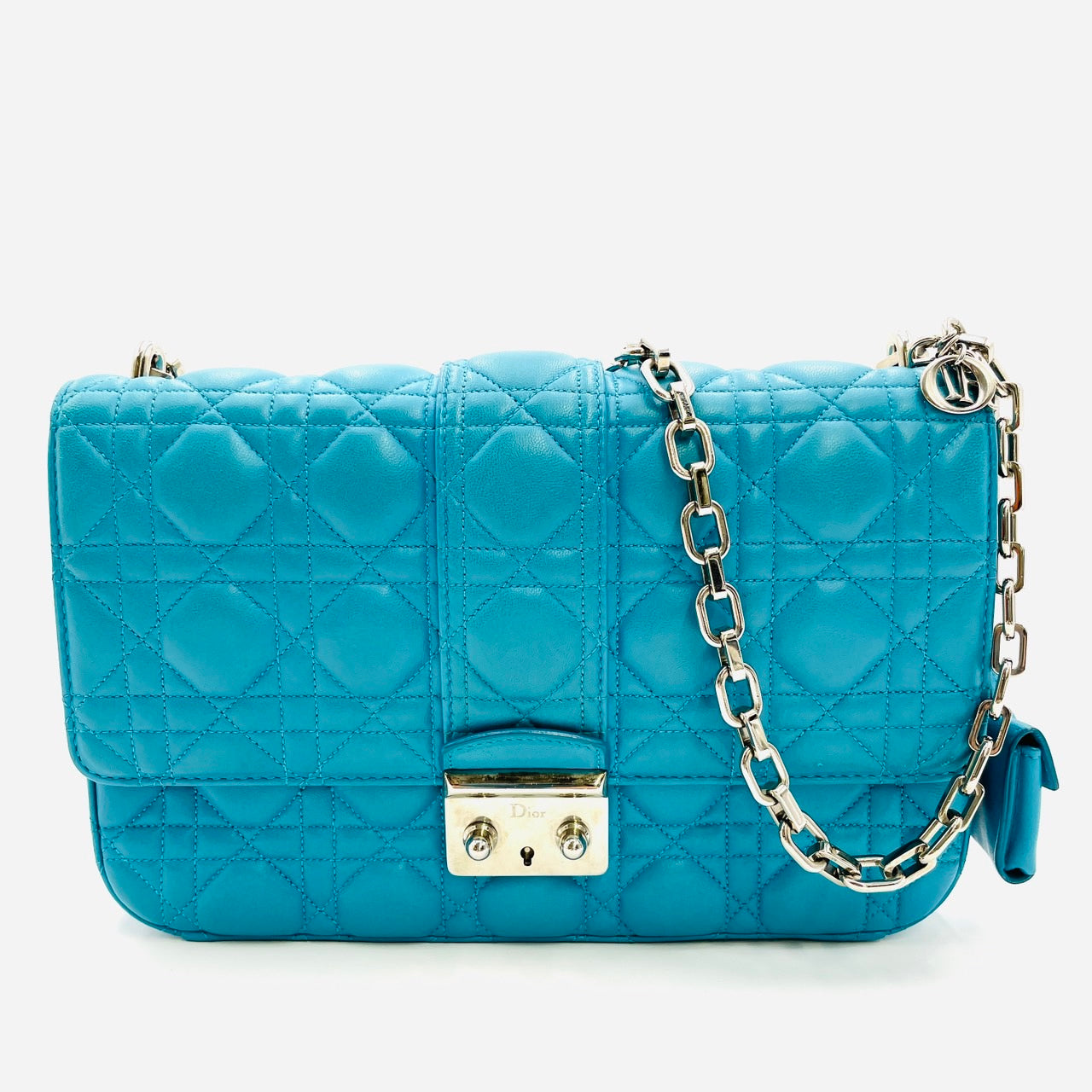 Christian Dior Cannage New Lock Leather Chain Shoulder Bag