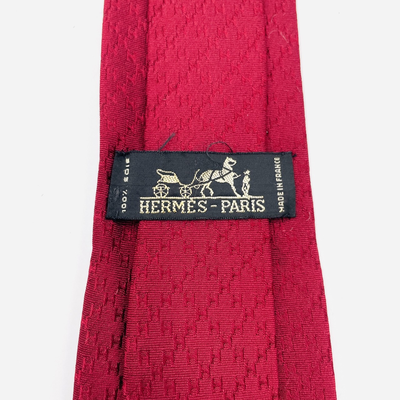HERMES Tie Red 100% silk
