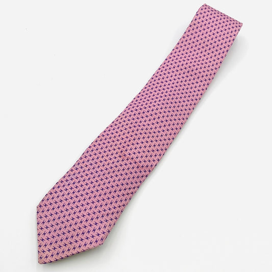 HERMES Tie Pink 100% silk
