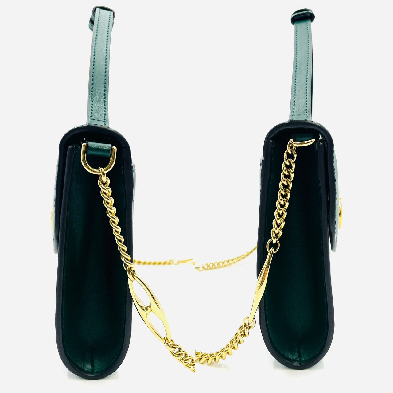 GUCCI Zumi Leather Chain  2way bag Green
