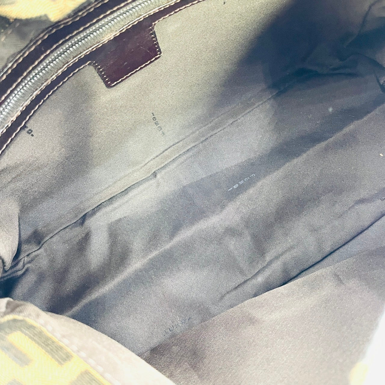 FENDI Zucca Pattern Mamma Bucket Shoulder Bag Canvas Brown Logo