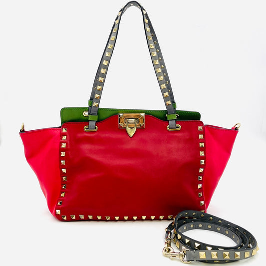 VALENTINO Hand bag Leather Red 2way