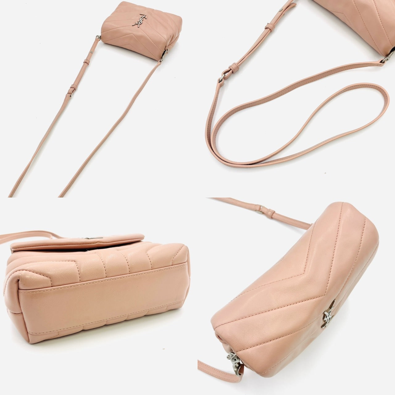 YVES SAINT LAURENT LOULOU Leather Shoulder Pink
