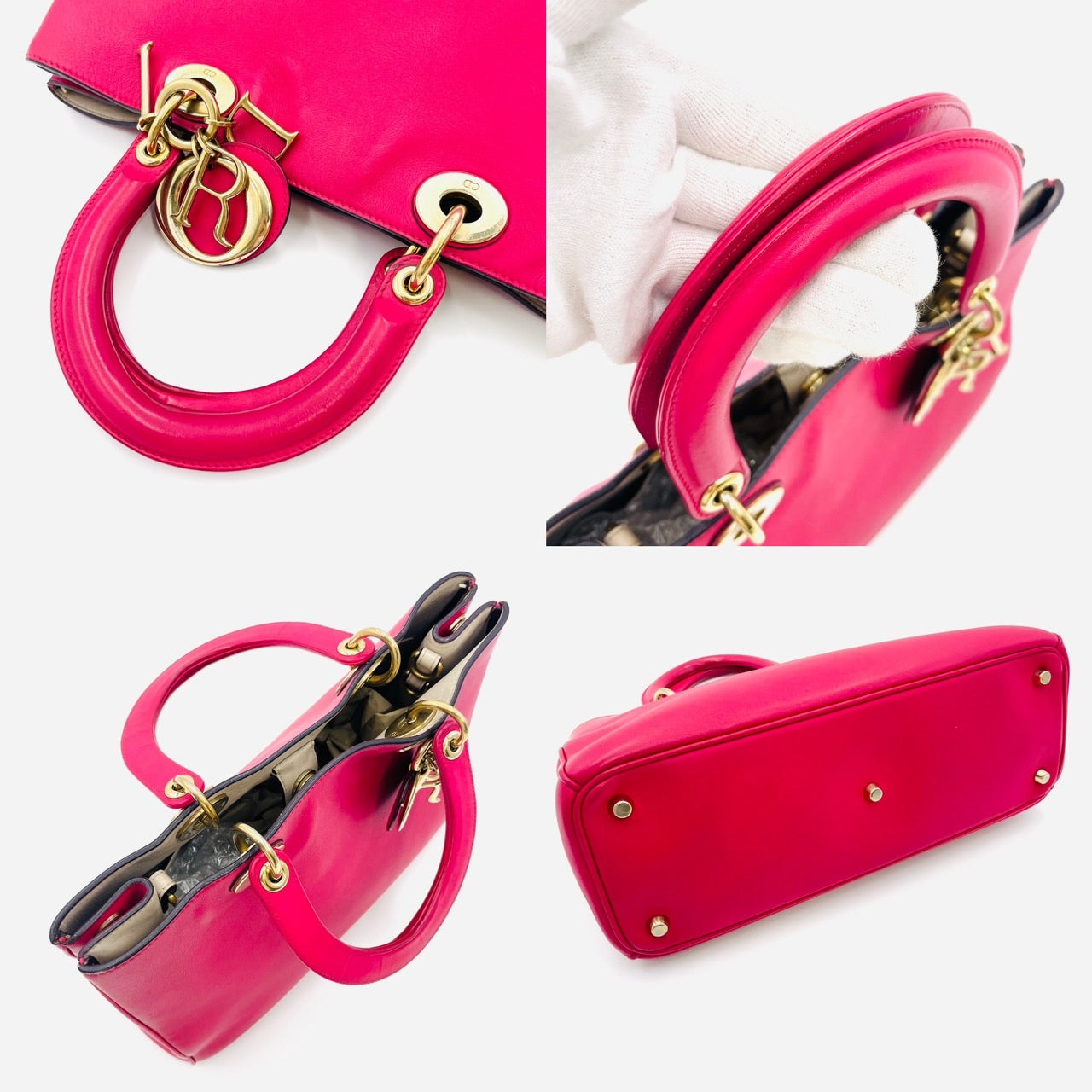 DIOR Diorissimo Leather Pink Handbag