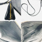 YVES SAINT LAURENT Fringe Shoulder Leather Black Bag
