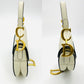 Dior Leather Logo Saddle White Hand Bag