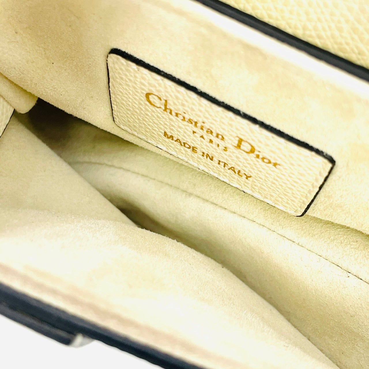 Dior Leather Logo Saddle White Hand Bag