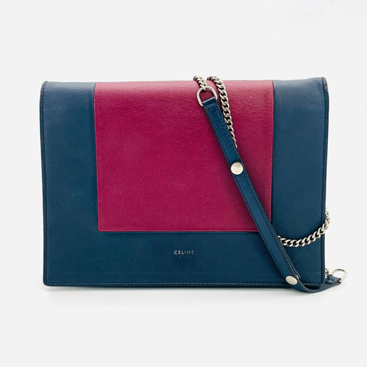 CELINE Chain Shoulder Bag Phoebe Philo leather Navy
