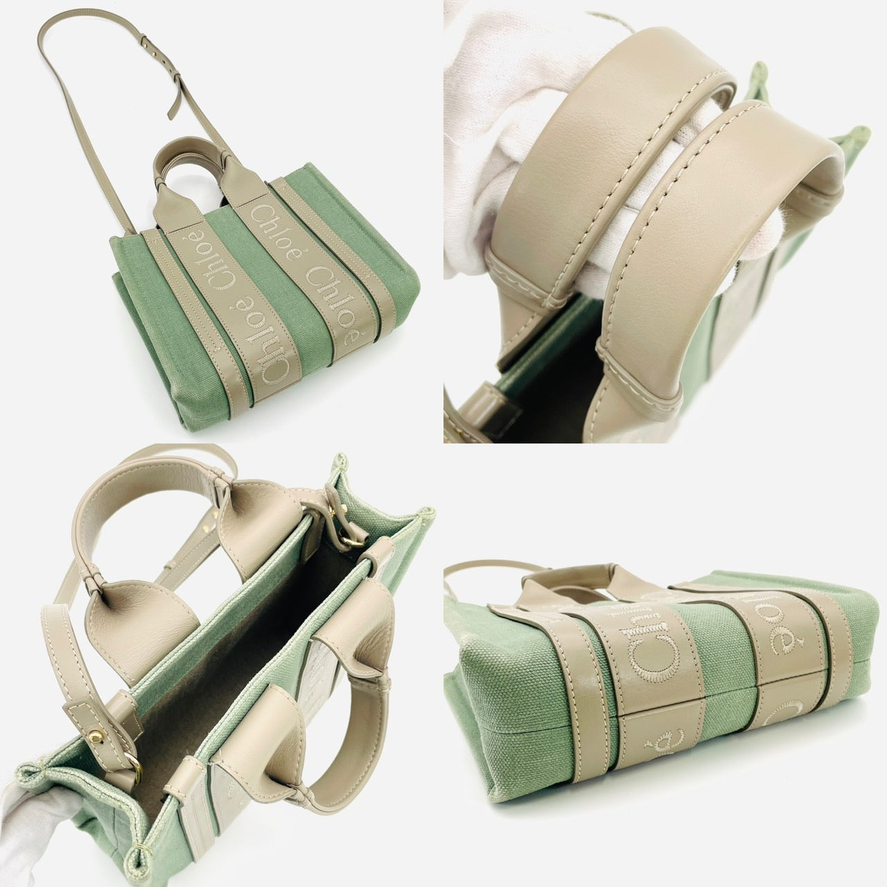 CHLOE Woody Handbag 2Way Green