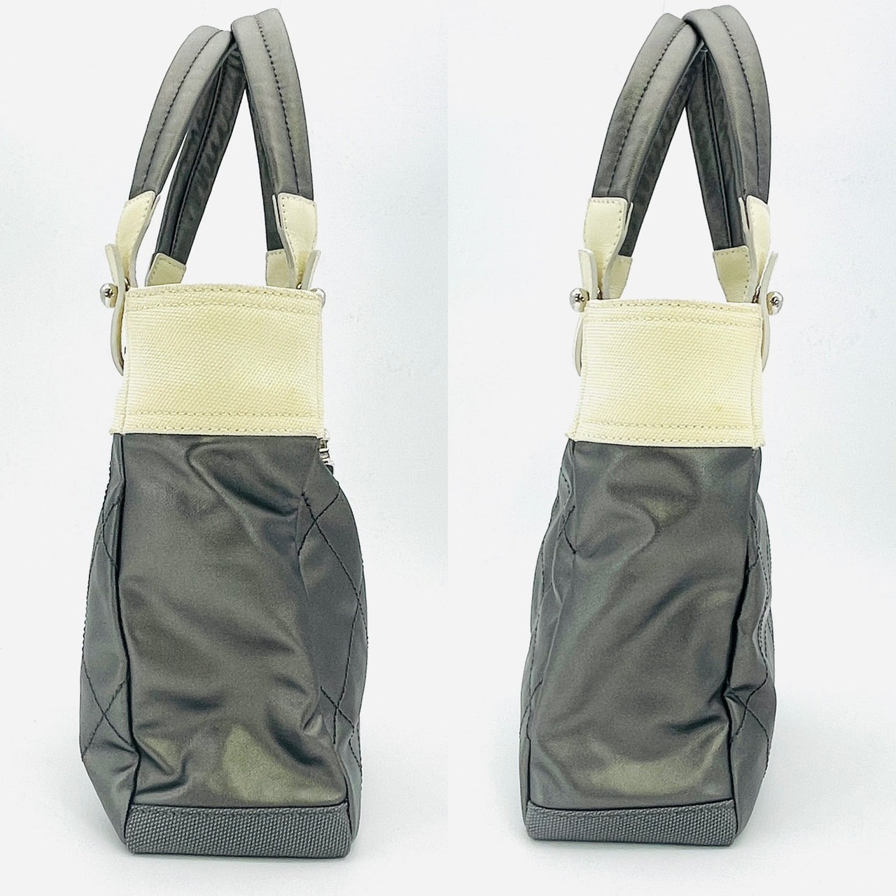 CHANEL Paribiats PM Tote Bag Off White×Silver