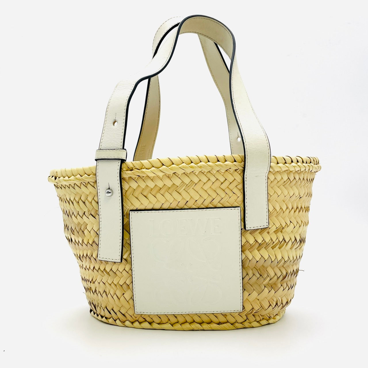 LOEWE Basket Small Basket Bag white