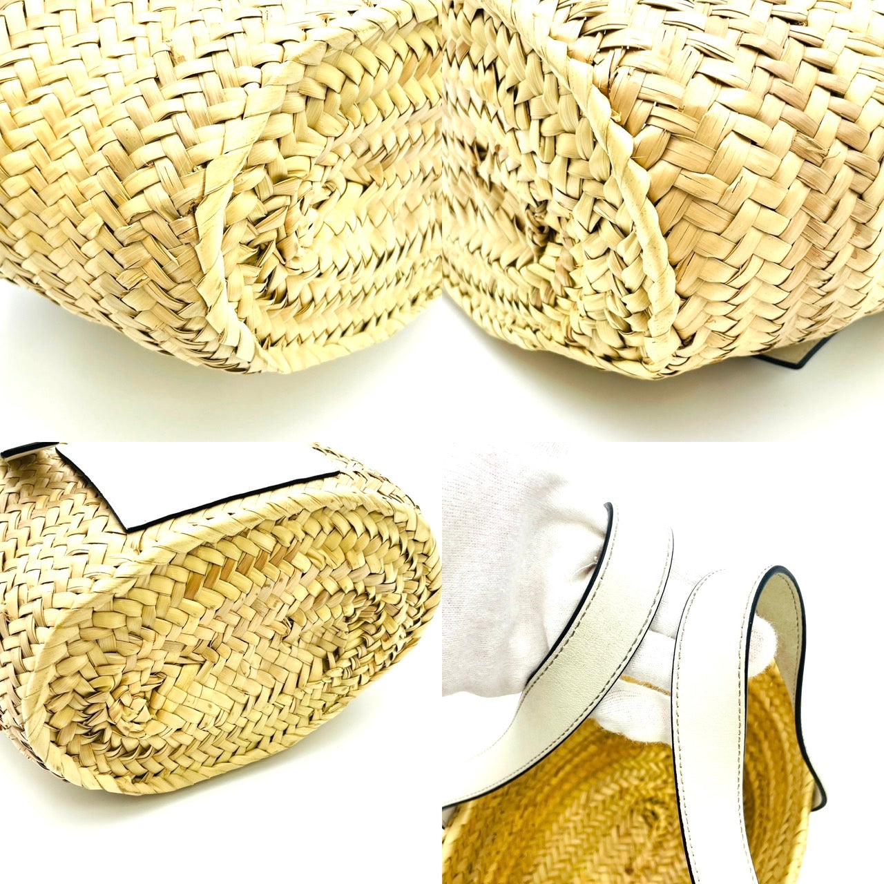 LOEWE Basket Small Basket Bag white