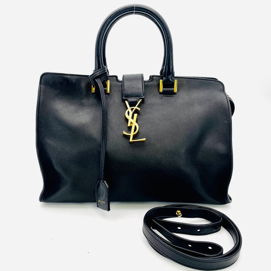 YVES SAINT LAURENT Black Baby Cabas 2 Way Bag