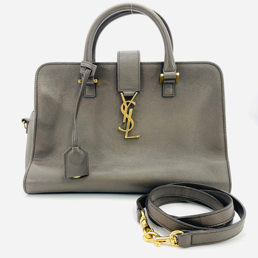 YVES SAINT LAURENT Gray Baby Cabas 2 Way Bag