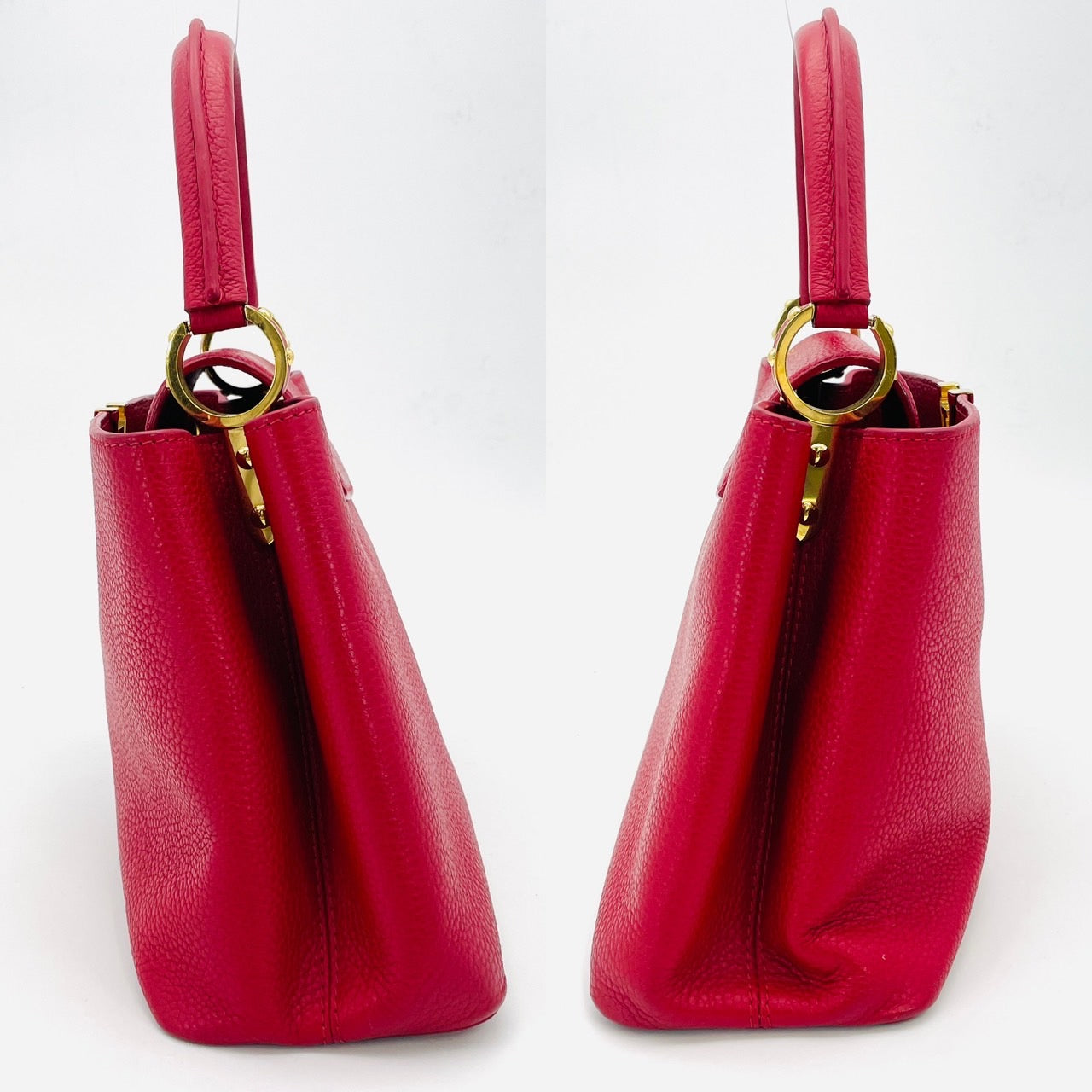 LOUIS VUITTON Capucine PM Handbag Red