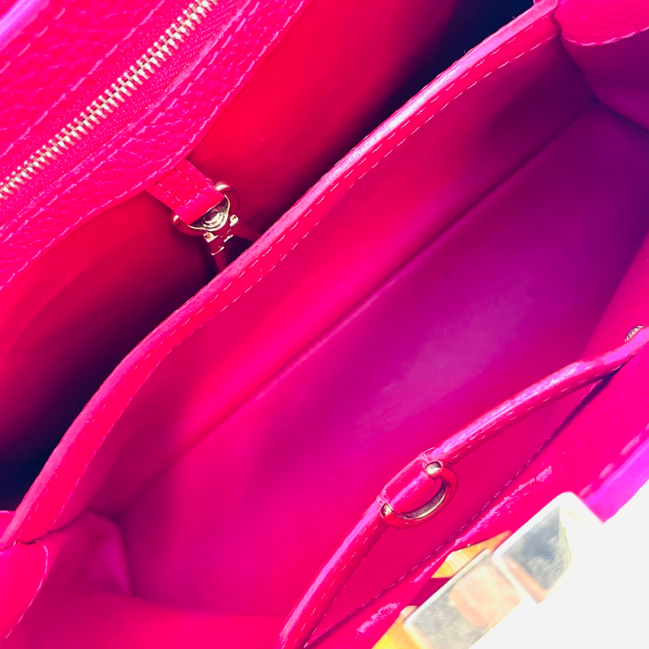 LOUIS VUITTON Capucine PM Handbag Red
