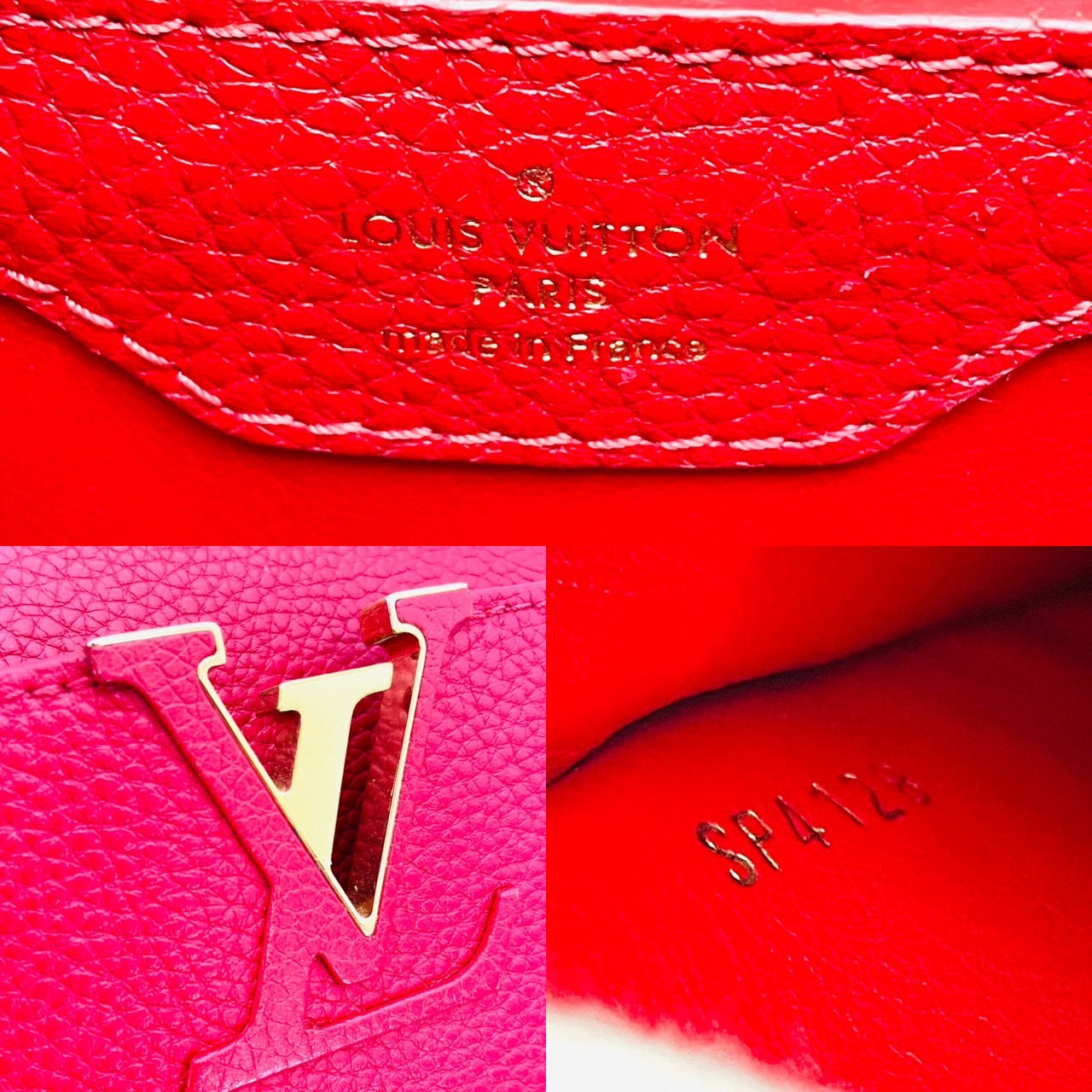 LOUIS VUITTON Capucine PM Handbag Red