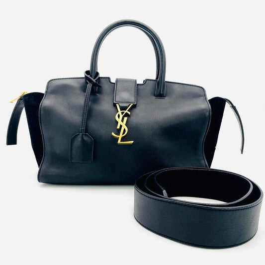 YVES SAINT LAURENT Black Downtown Cabas 2 Way Bag