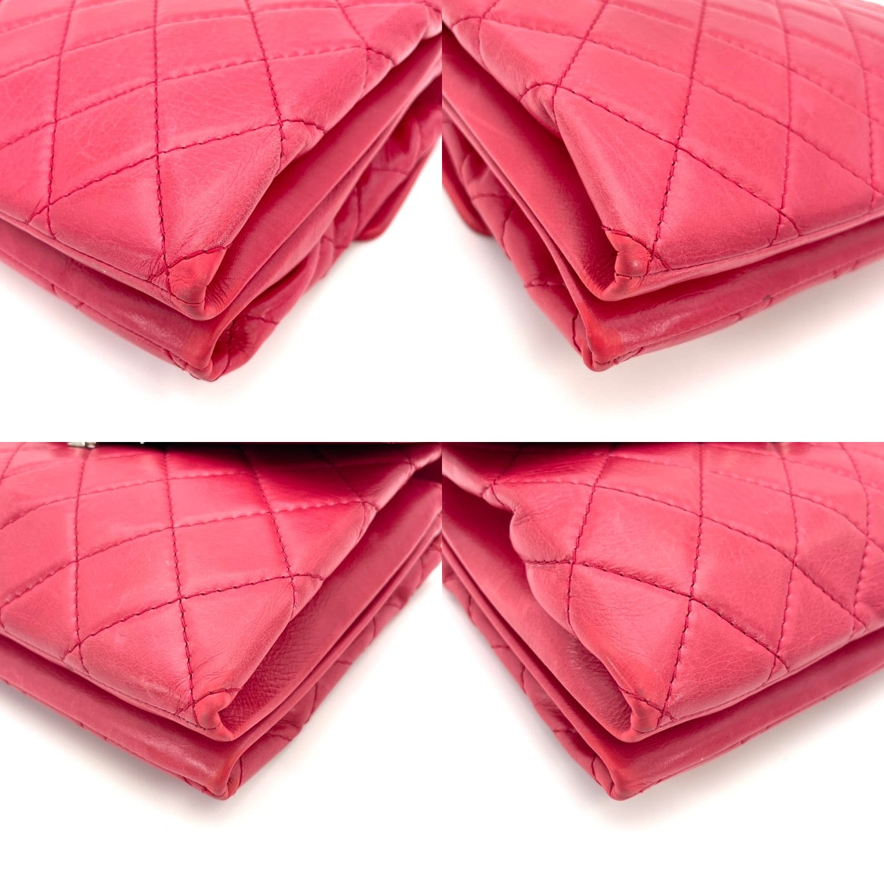 CHANEL Pink Lamb Skin Chain Shoulder Bag