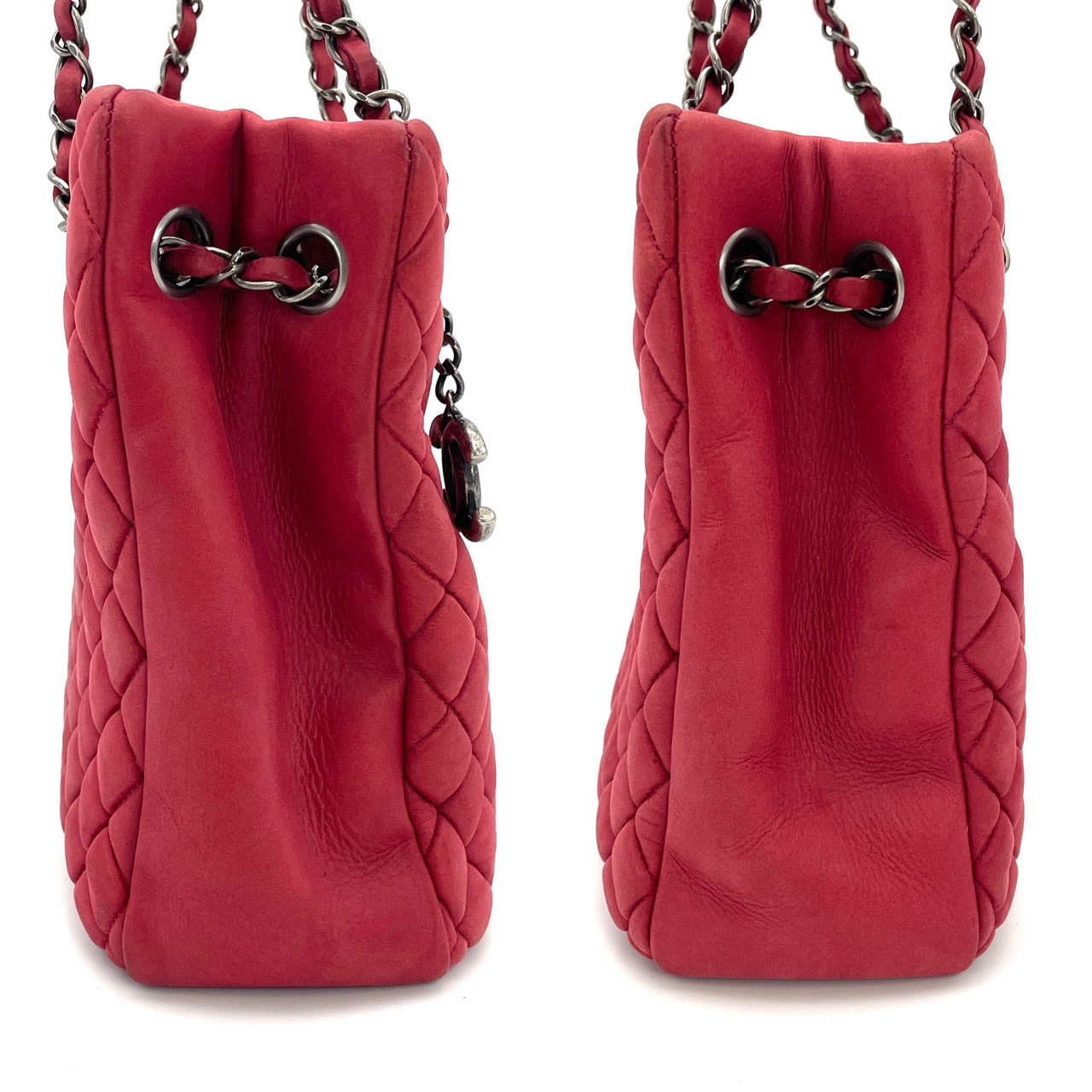 CHANEL MATRASSE Red Lamb Skin Chain Shoulder Bag