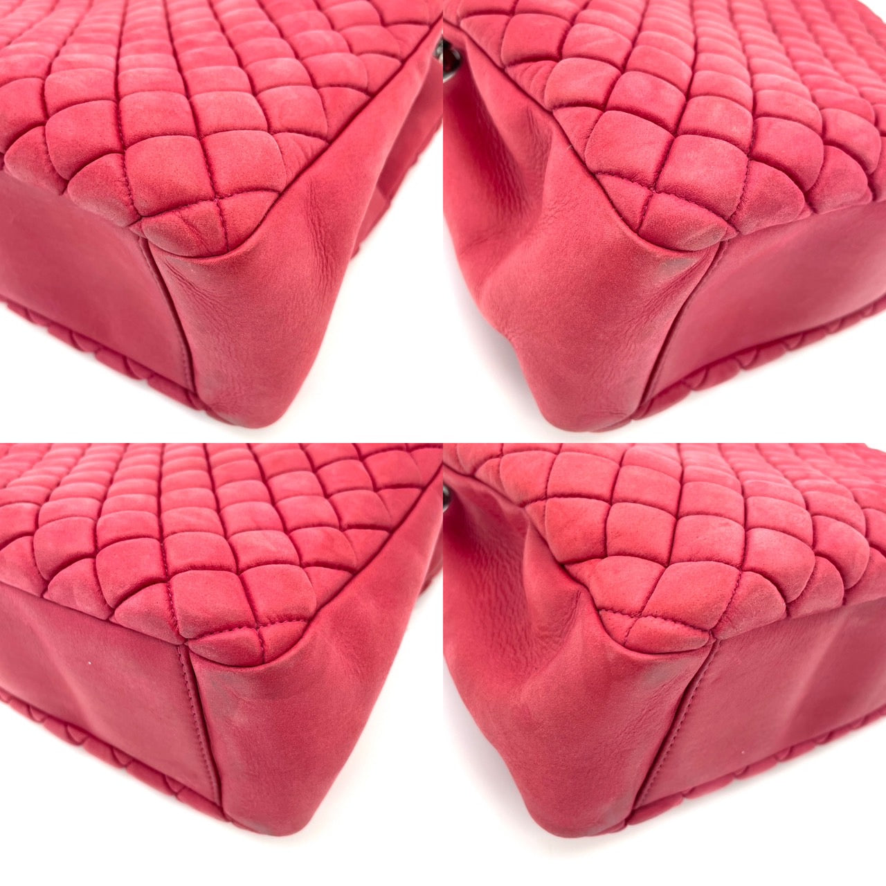 CHANEL MATRASSE Red Lamb Skin Chain Shoulder Bag