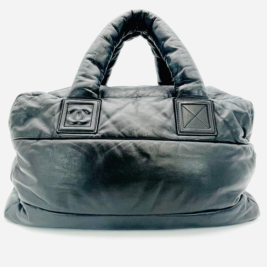 CHANEL Black Lamb Skin Coco Cocoon