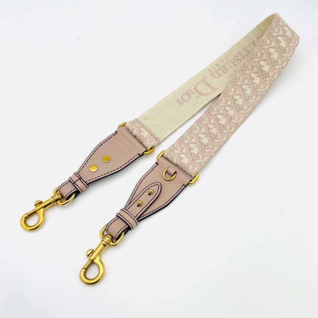 DIOR Embroidered Shoulder Strap Pink×White