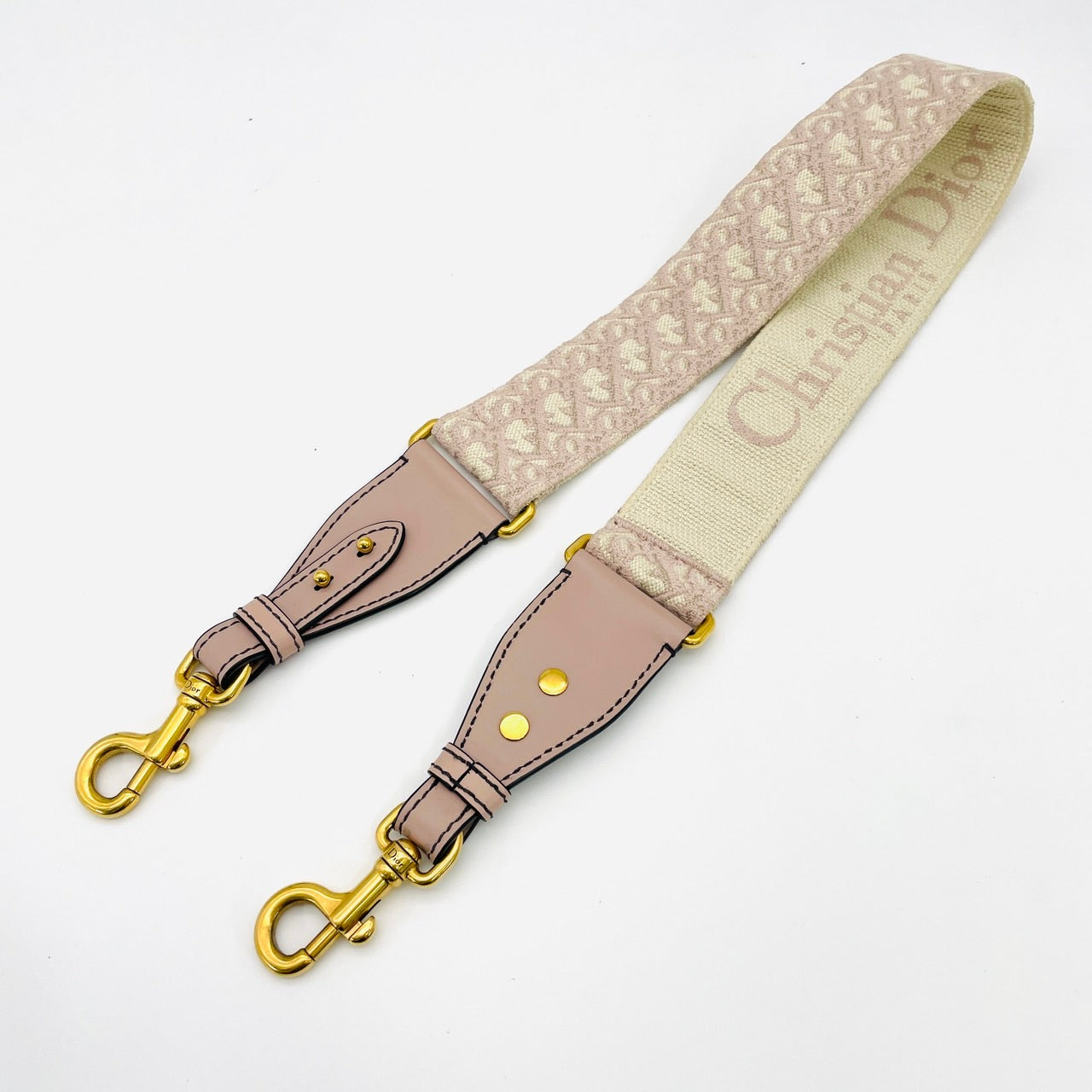 DIOR Embroidered Shoulder Strap Pink×White