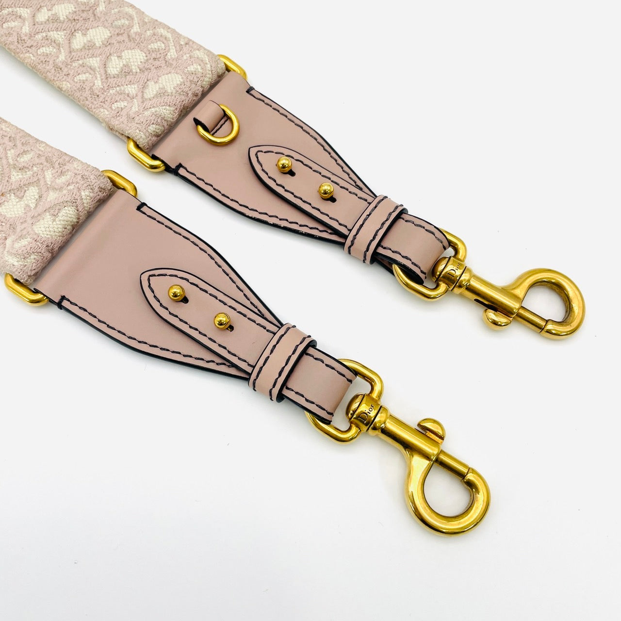 DIOR Embroidered Shoulder Strap Pink×White